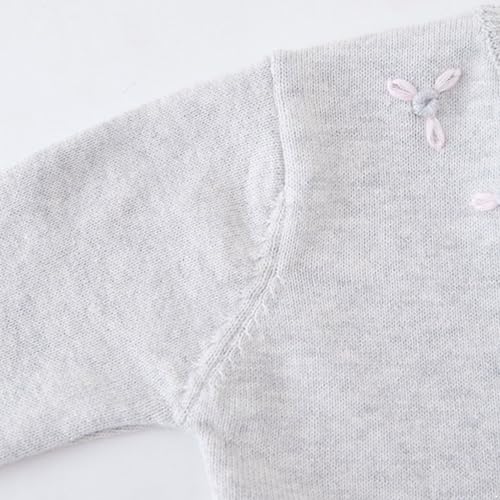 JEATHA Flower Girls Cardigan Sweater Ruffle Long Sleeve One Button Bolero Shrug Kids Flower Knit Top Outerwear4