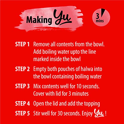 Image of Yu Foodlabs-Instant Halwa-Ready To Eat-Gajar Halwa-Instant Dessert Mix-No Preservatives-100% Natural & Veg-Indian Sweet In 3 Mins-45 Grams (Pack of 2)
