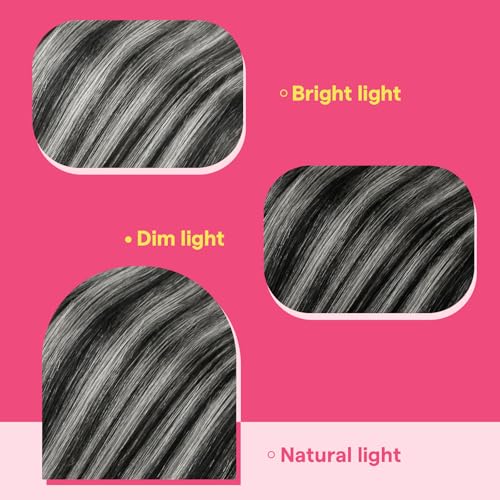 Image of Ve Sunny Hair Tape in Hair Extensions Human Hair | Natural Black Ombre Sliver Grey,20Inch 50g 20Pcs,Adhesive Skin Weft,for Daily Use