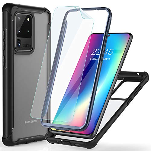 FITFORT Samsung Galaxy S20 Ultra Case Full Body Rugged Heavy Duty Clear Bumper Case with Screen Protector, Shock Drop Proof Impact Resist Extreme Durable Cover for Galaxy S20 Ultra (2020) 6.9''