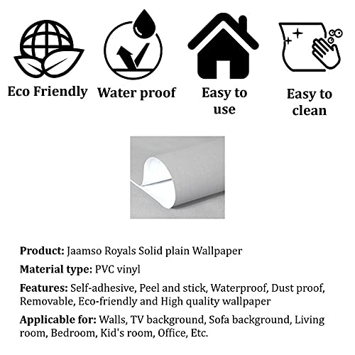 Image of JAAMSO ROYALS Light Gray Plain matt Wallpaper - Self Adhesive, Water Proof, Peel and Stick Sticker (60 CMx 100 CM, Light Gray)