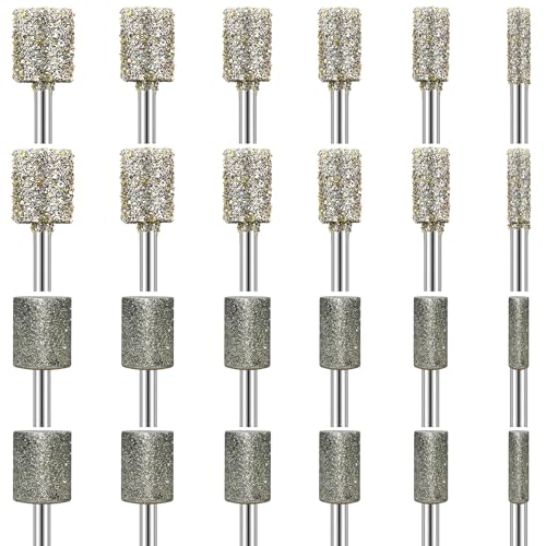 Stone Carving Set Diamond Grinding Bit Compatible with Dremel 50Grit 116Grit 24PCS Polishing Kit Diamond Bits 1/8 (3mm) Shank Accessories for Stone Glass Ceramics Carving Polishing Grinding