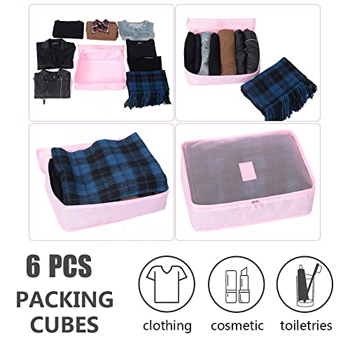 Image of Rojeam 6 Set Packing Cubes Multi-Functional Travel Storage Bags Clothing Sorting Packages