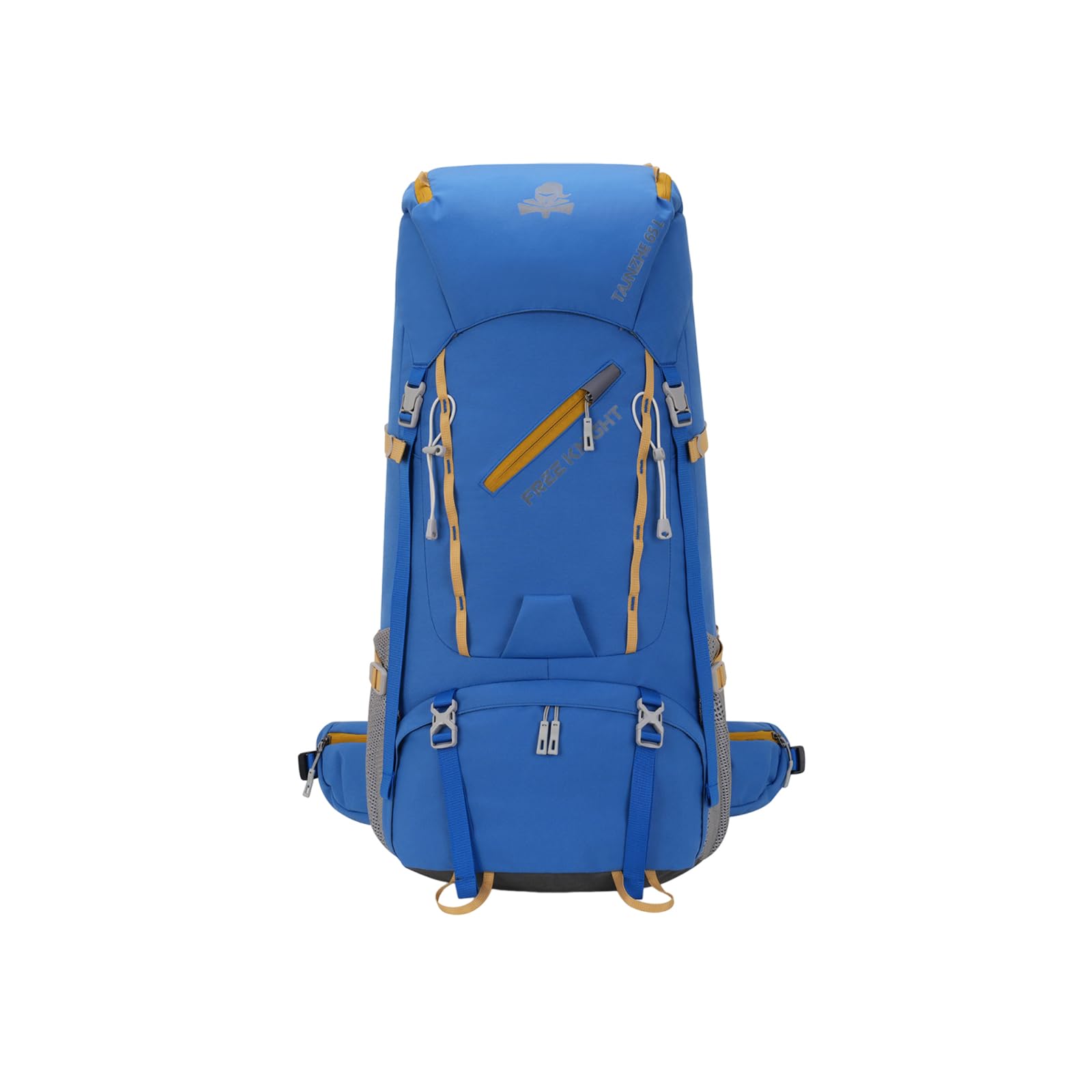 65L Zaino da Trekking Grande Outdoor Impermeabile Zaini Resistente con Copertura per la Pioggia Donna Uomo Backpack per Escursionismo Campeggio Arrampicata Viaggio Blu