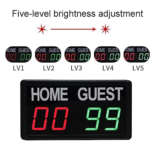 Marcador digital portátil de mesa, reloj marcador profesional para pared con control remoto o aplicación y ajuste de brillo en 5 niveles, para bádminton, tenis de mesa y voleibol miniatura 3