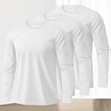 Men's and Women Long Sleeve Crewneck T-Shirt - Moisture-Wicking Cotton, Solid Colors