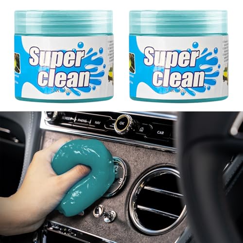 QZTYTY Car Cleaning Gel, Car Cleaning Supplies, Car Cleaning Putty, Universal Car Cleaning Kit Auto Detailing Tools Car Accessories Fit for Automotive, Keyboard, Camera, Printers (Blue, 2PCS)