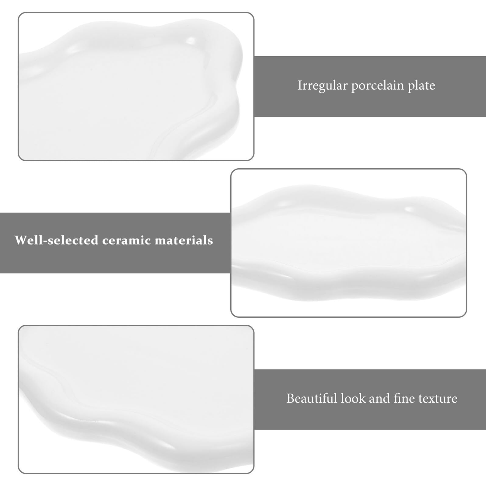 Vassoio per Gioielli in Ceramica Bianco Bordi Lisci e Design Elegante, Porta Anelli e Organizer Decorativo la Casa, Finitura Raffinata senza Odore