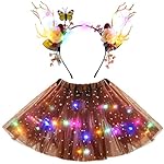 Tacobear Luminoso Disfraz Ciervo Niña LED Tutu Falda con Diadema de Ciervo Disfraz Animales Disfraz Reno Navidad Carnaval Halloween Cosplay