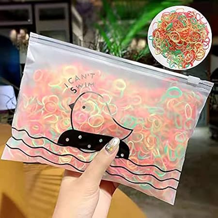 Amazon 小さな弾性ヘアバンドヘアラバーバンド かわいい収納バッグ付きベビーヘアタイ 使い捨て1000pcsミニラバーバンドソフト弾性バンド あなたの小さな甘い心のために G Fangminglei ビューティー 通販