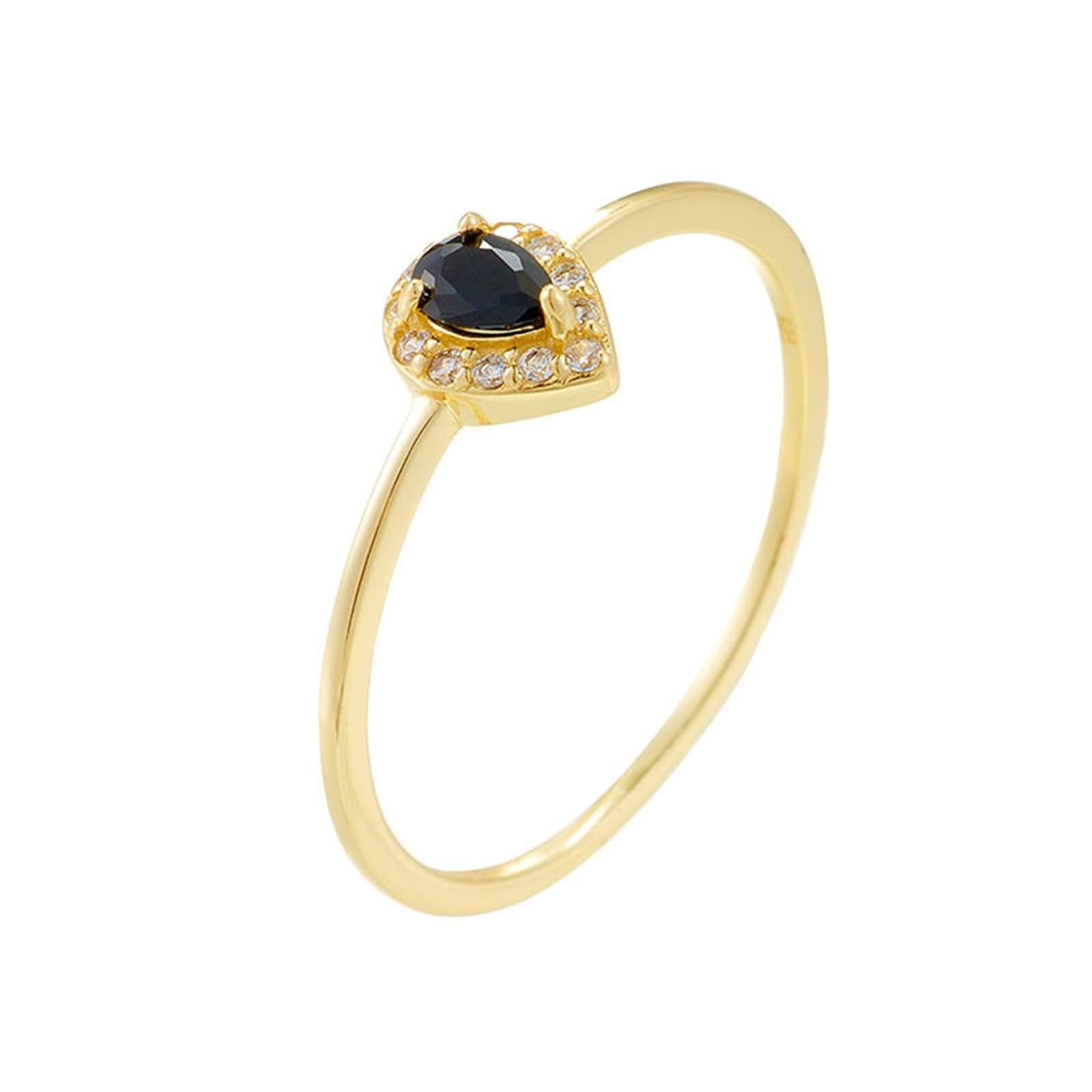Anillos de dedo medio para mujer, anillos de moda con gotas de agua con ágata y oro amarillo