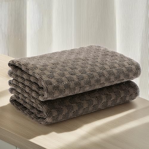 Image of Cutting EDGE 320 GSM - Set of 2 - Microfiber Cleaning Cloth, 2-in-1 Dual Texture, Super Absorbent, Lint Free & Streak Free for Car & Bike, Glass, Dashboard & Interior (40 x 48 cm, Brown)