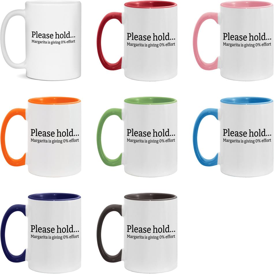 Funny Margarita Mug - Lazy Margarita Coffee Cup - Sarcastic Gift for Margarita 11oz White/Light Blue