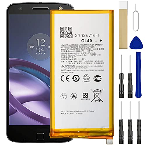 WUHAO Replacement Battery GL40 for Verizon Motorola Moto Z Play XT1635-01 with Adhesive Tape Tool Repair Kit