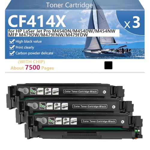 Cartouche toner laser CF414X compatible HP Color LaserJet Pro M454dn M454dw M479fnw noir