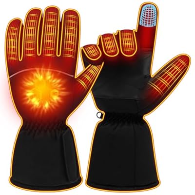 Heated Gloves for Men Women Rechargeable Waterproof Touchscreen Heating Gloves, Outdoor Indoor Battery Powered Hand Warmer for Hunting Camping Fishing Skiing Motorcycling Gardening