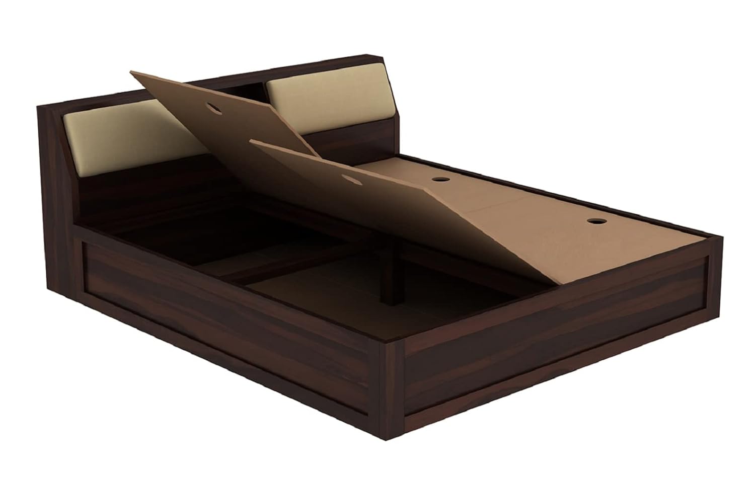 STRATA FURNITURE Sheesham Wood King Size Bed with Box Storage Wooden Double Bed Cot Bed Furniture for Bedroom Living Room Home - (Walnut Finish) 7 51FXzRZ2CIL. SL1500