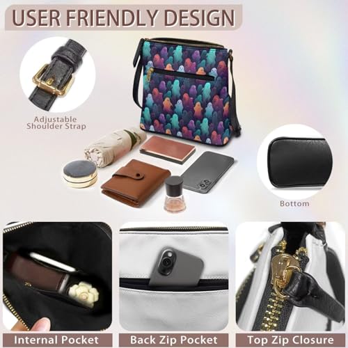 Image of Leather Purses for Women, Leather Hobo Bags for Women Travel Sling Purse Triple Zippered Pockets Shoulder Bag