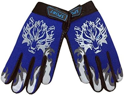 MARZE Bike Cycling Gloves for Children Full Finger Non-Slip Breathable Kids Gloves Warm Sport Mittens (Blue)