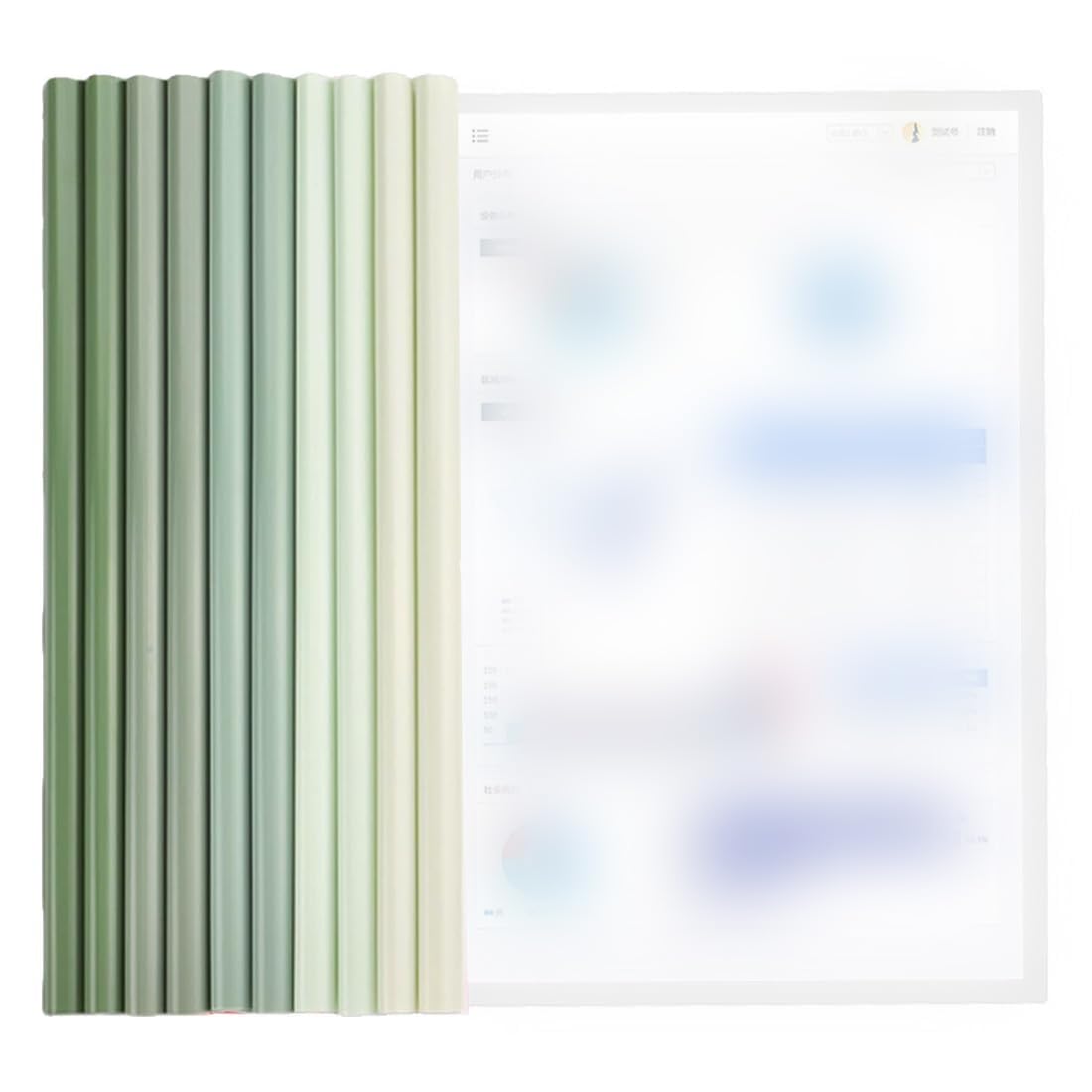 Ringbuchordner A4 PYEUIFT 10 Stück Ordnerschieber, A4 Sliding Bar Binder A4 Sliding Bar Binder A4 Kunststoff Bericht Abdeckungen Klemmschienen A4 Sliding Bar Bindernschiebebinder A4grun Ringhefter A4