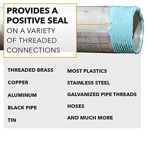 Image of Gasoila Soft-Set Pipe Thread Sealant - Non-Hardening Paste for Metal & Plastic, 1 /4 Pint with Brush Cap - Reliable Leak Prevention, Drip-Resistant, Temp Range -100 to 600F (Pack of 6)
