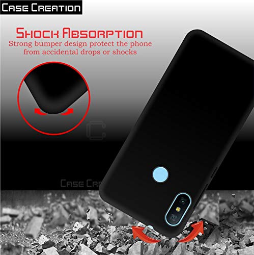 Image of Case Creation Compatible for Xiaomi Mi A2 Back case, Xiaomi Mi A2 Slim Flexible Smart Look case with 360 Camera All Angle Protection (Pure Black)