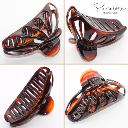 Parcelona French Large Raindrop Claw Clip 4″ (Tortoise Shell) — view 4