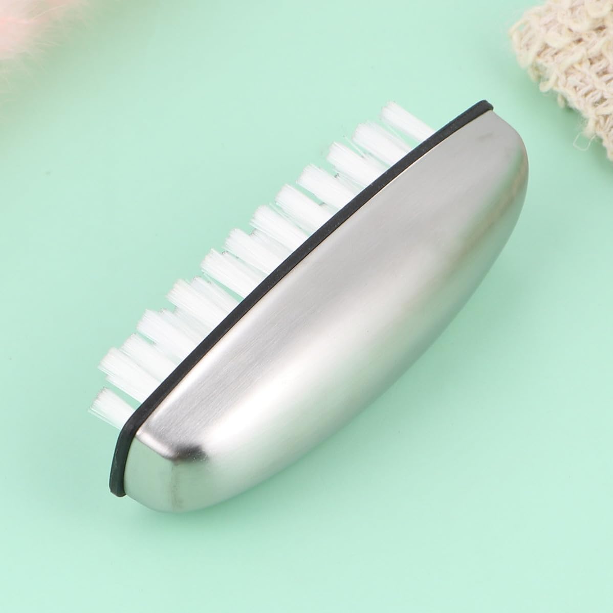 TIDTALEO Stainless Steel Nail Cleaning Brush Odor Eliminating Soap and Nylon Bristles Lightweight Scrubbing Brush for Hand and Nail Care after Handling Smelly Foods