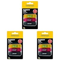 Intenso Rainbow Line 32 GB Pacco da 9 - Chiavetta USB-A 2.0, Nero