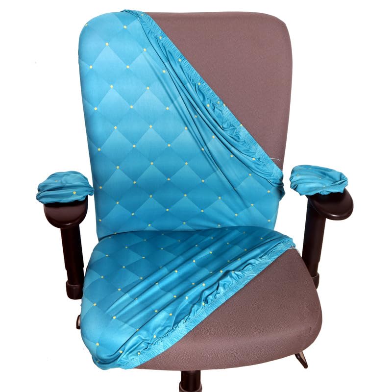 ELEGANTA Polyester Blend Lycra Printed Office Chair Cover with Armrest Cover Stretch Removable Washable Cover Protector Seat Slipcover Elastic Office Chair Covers (Green Polka, Pack of 1) (B0CQG6R61S) Amazon Price History, Amazon Price Tracker
