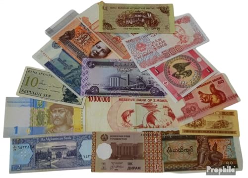 Prophila Collection Todo Mundo 15 Varios Billetes de Banco (Billetes de Banco para coleccionistas - sin Medio de Pago)