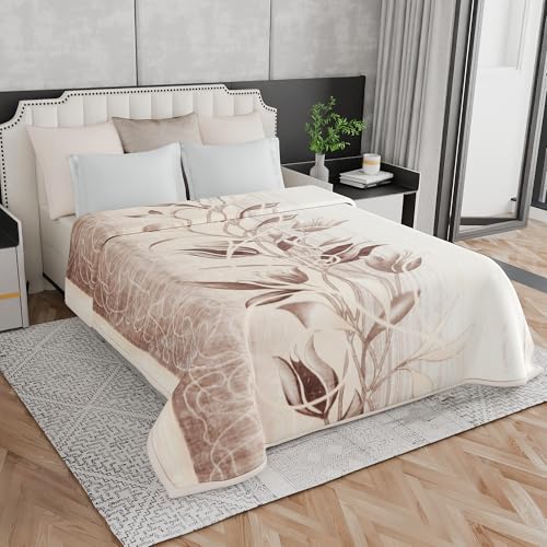 Image of Signature Special Limited Edition Super Soft Double Layered Blanket - 1100 GSM Winter Luxury - Reversible, Ultra Warm & Plush - King & Single Bed (Rustic Bloom, Double)