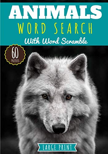 Animals Word Search: Wolf | Challenging Puzzle book For Adults &amp; Kids ...