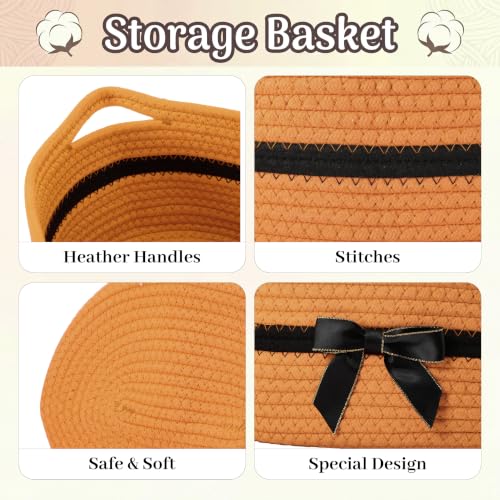 Image of Colingmill 1 Set Woven Empty Basket for Gift,Orange Black