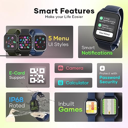 Image of Wings Prime Smartwatch with 1.96 inch HD IPS Display and 60Hz Refresh Rate, Digital Smartwatch with Single Chip BT Calling, Upto 7 Days of Battery.