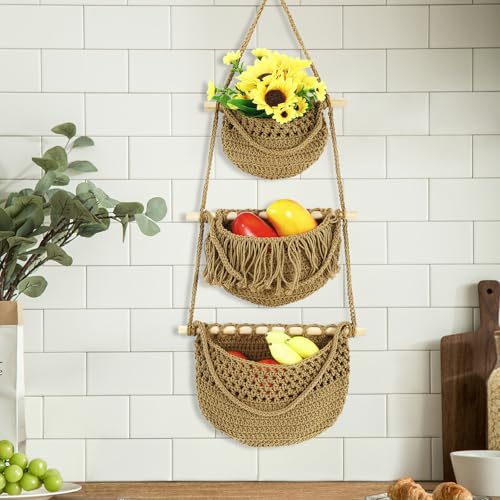Cestas de pared para frutas y verduras Gadpiparty de gran capacidad 7