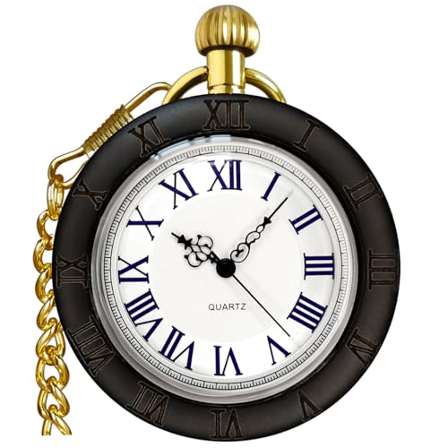 Image of Vintage Quartz Pocket Watches for Men with Chains, Analog Pocket Watch for Women, Gifts for Dad /Grandpa Gifts for Him for Birthday
