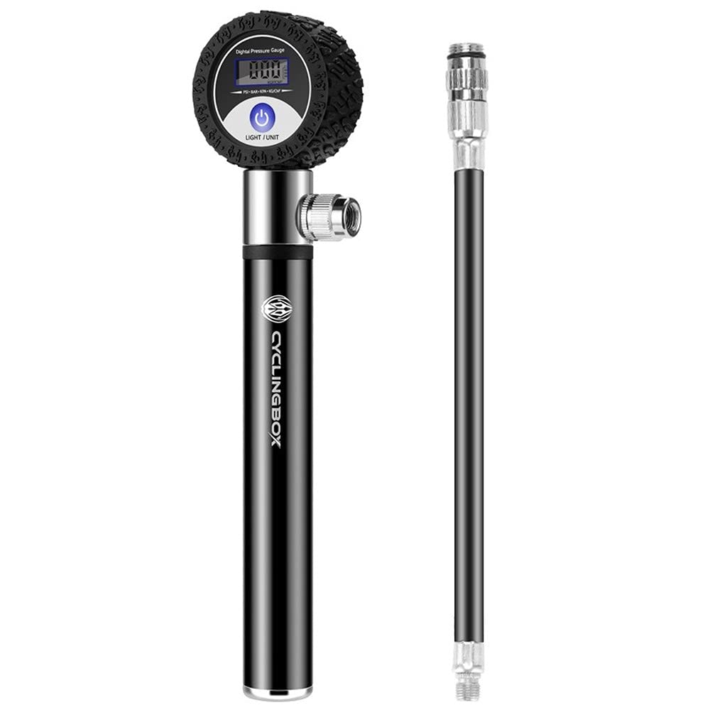 Przenośna mini pompka rowerowa z manometrem 120 PSI do opon rowerowych mała pompka, zestaw naprawczy pasuje do zaworu AV/FV do rowerów szosowych, górskich, koszykówki