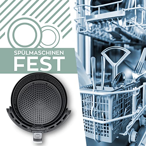 HEINRICHS Heißluftfritteuse Airfryer mit einstellbarem Thermostat, Temperatureinstellung von 80°C-200°C 1500W Heißluft Fritteuse Ohne ÖL Fritteuse Luftfritteuse Timerfunktion 3.7L,Regler – Bild 6