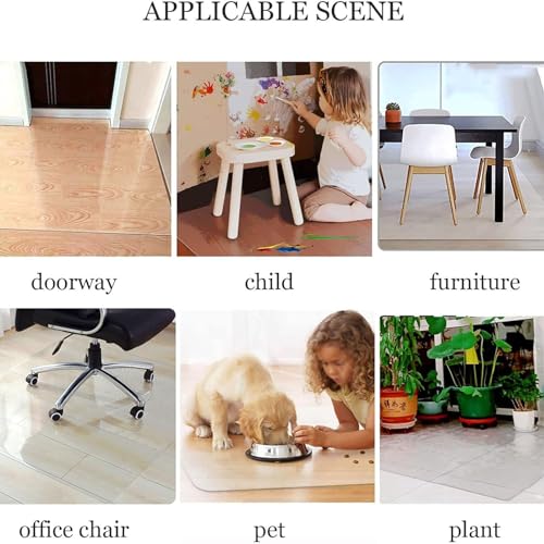 Protection de sol en PVC transparent – Tapis en plastique transparent pour sols durs – Parfait pour le bois et la moquette – Antidérapant – Taille standard – Protection robuste