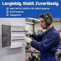 Intratec Sicherungskasten Unterputz 2 reihig – Unterputz Verteilerkasten IP40 für 36 Module mit transparenter Tür und Hutschiene für einfache Elektroinstallation Zuhause & Gewerbe – 357 x 392 x 106mm – Ansicht 5