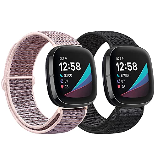 Runostrich Correas de nailon compatibles con Fitbit Sense//Fitbit Versa 3, correa de repuesto ajustable deportiva suave y transpirable para mujer y hombre, accesorios de pulsera Cover