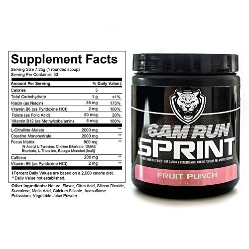 6Am Run Sprint - Pre Workout Powder For Instant Energy Boost For Cardio And Focus - No Jitters, High Energy Conditioning Formula - All Natural, Keto, Vegan (Fruit Punch, Full Bottle) #TOP4