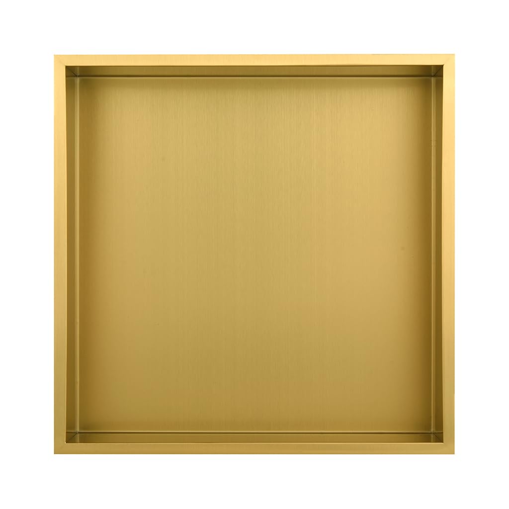 Hornacina de Ducha a Empotrar 30x30x10 cm | Acabado Dorado | Estante de Pared para Baño | Diseño Moderno y Resistente | EUROSANIT
