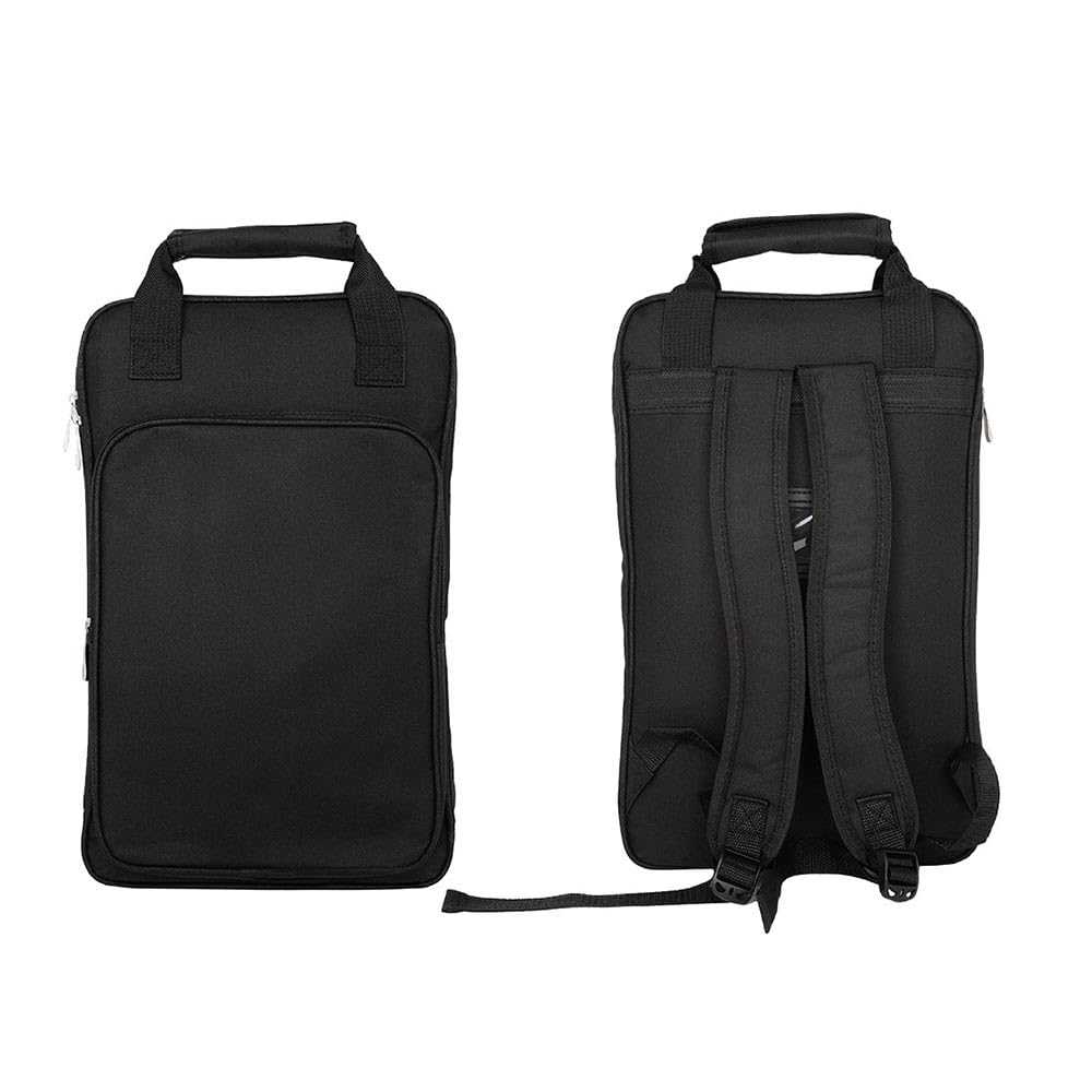 Bolsa para baquetas de batería con soporte grueso de gran capacidad, tela Oxford gruesa y portátil, bolsa de almacenamiento para baquetas (negro)