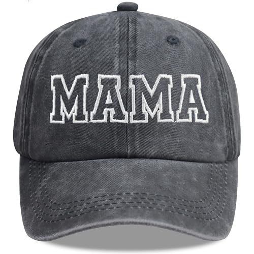 HHNLB Funny Mama Hats for Women, Adjustable Cotton Mom Embroidered Baseball Cap