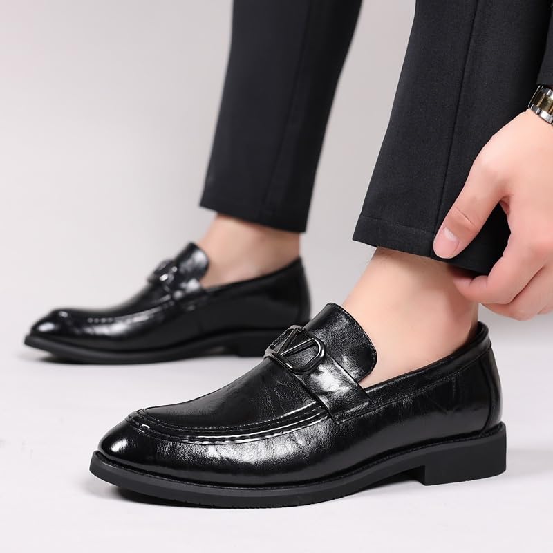 Amberjack Dress Shoes for Men Low Top Formal Business Oxford Shoes Pointed-Toe Tuxedo Dress Shoes2