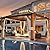 YOLENY 12' x 14' Ultra-Thick Columns and Beams Hardtop Gazebo, Metal Gazebo with Faux Wood Grain Aluminum Frame, Dual Material Double Roof, Outdoor Patio Gazebo Pergolas with Netting and Curtains