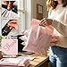 Donyson Pink Poly Mailers with Handle 12x15, 50 Pack Thank You Mailers for Packaging, Packaging for Small Business Owners, Shipping Envelopes