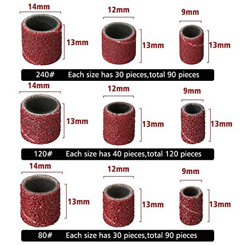 307Pcs Sanding Drum Mandrel Kit, Vogueing Tool Big Sanding Band for Dremel Accessories Rotary Tools Nail Drill Bits - Image 2